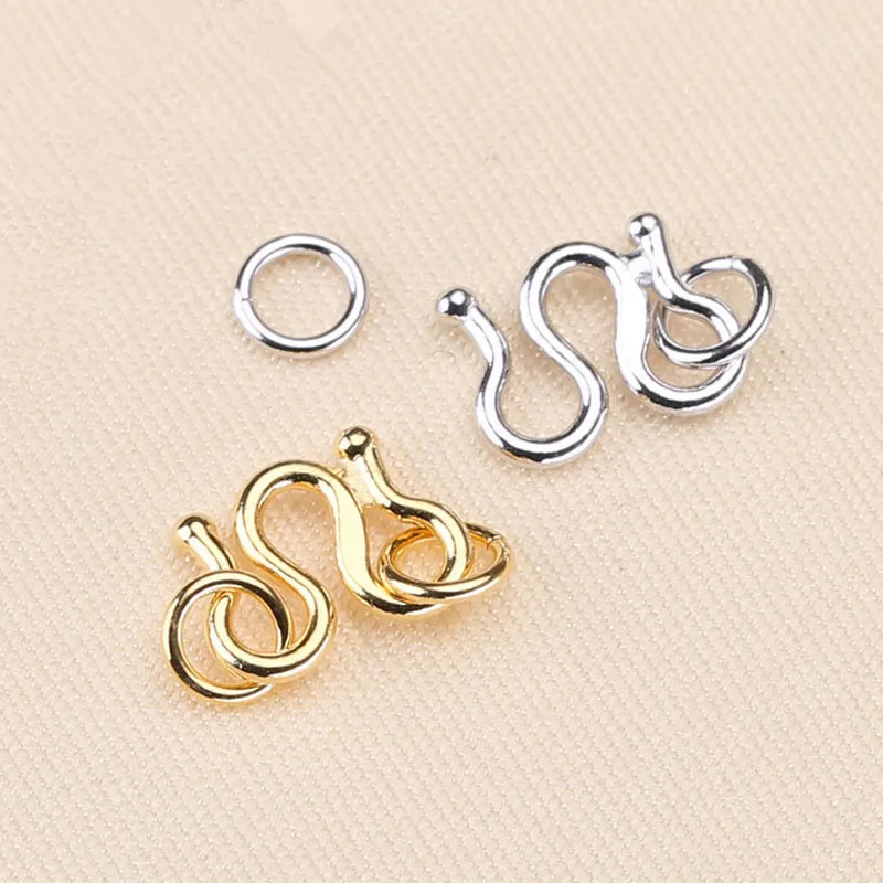 Высококачественная застежка из стерлингового серебра 925 пробы с разъемом для