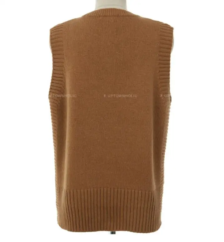 

spring autumn fashion Wild sleeveless pullover sweater vset women o-neck loose top jacket