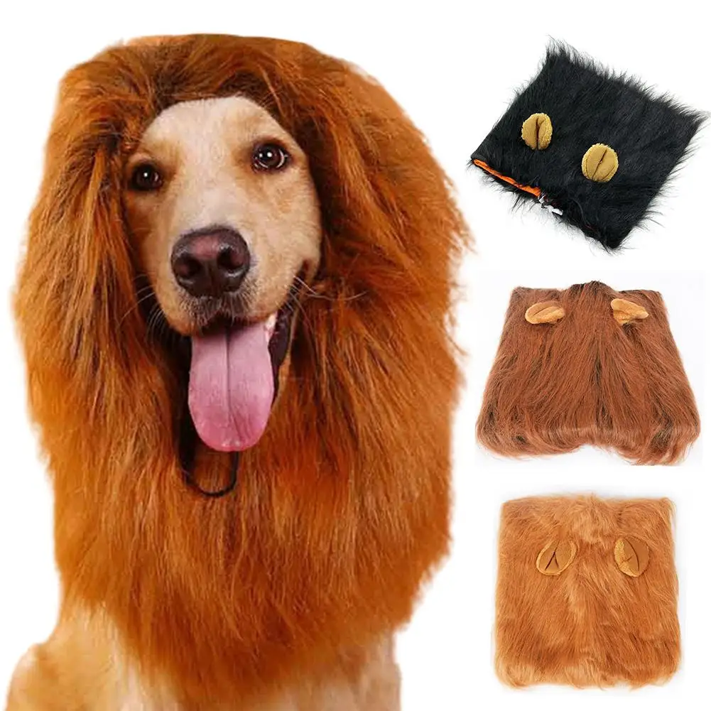 

Pet Costume Funny Lion Mane- Wig Headgear Hat Halloween Festival party Decor for Golden Retriever Teddy Labrador Husky Chihuahua