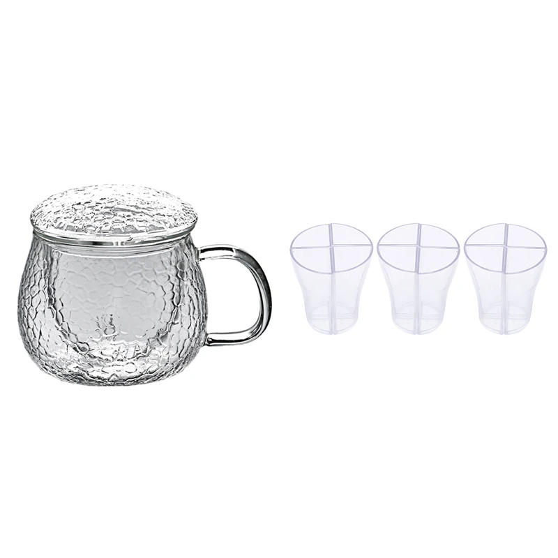 

1 Pcs Hand Blown Heat Resistant Glass Tea Cup With Lid & 3 Set 12 Beer Glasses Cup Separable