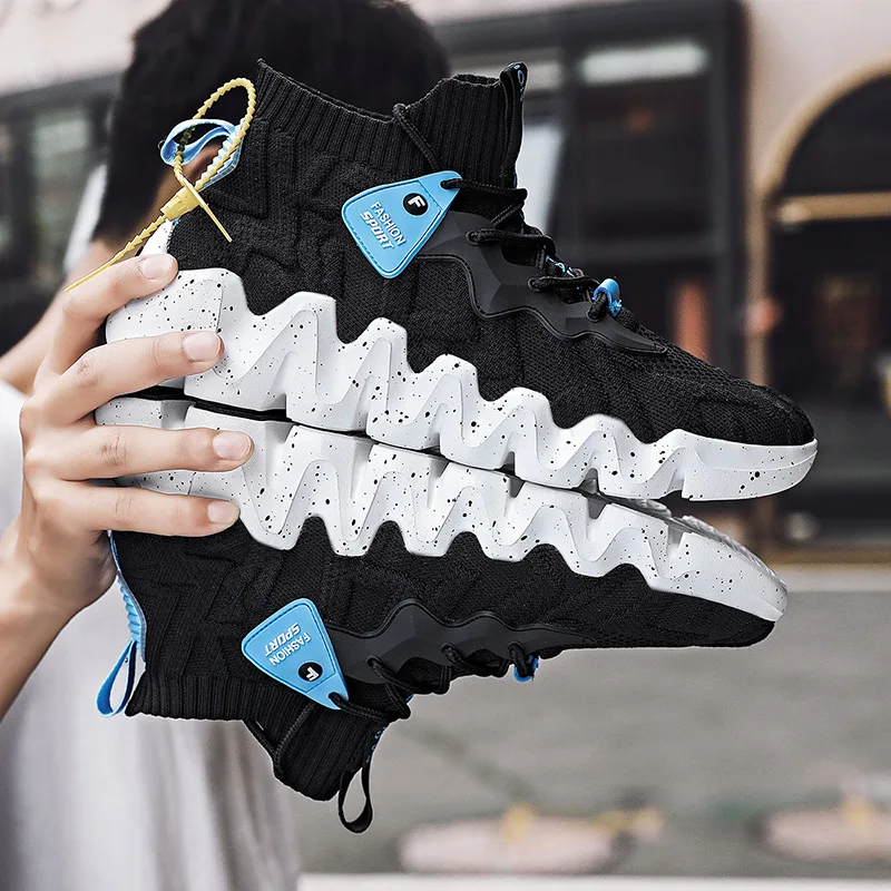 

New Hot Sale Comfortable Lace Up Student Sneakers Mesh Breathable Sports Mens Footwear Mid Top Casual Male Shoes