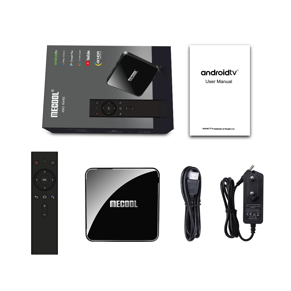 Умная ТВ приставка MECOOL KM3 ATV сертификат Google Android 9 0 4 Гб DDR4 64 ГБ Amlogic S905X2 2 4G Двойной Wi