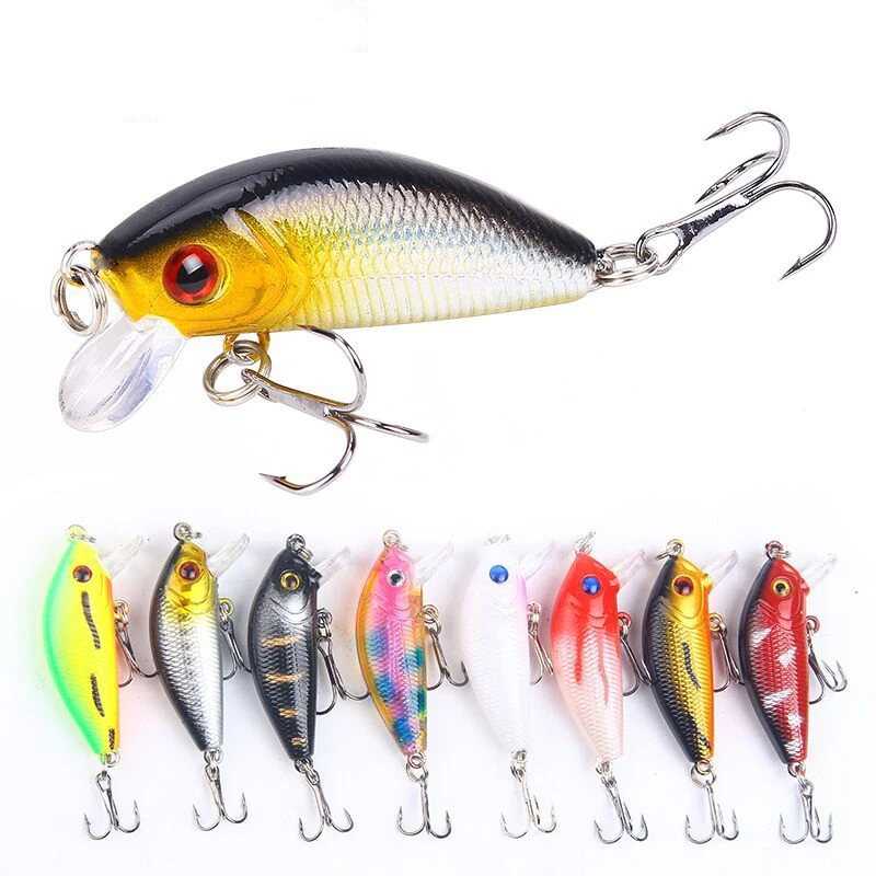 

1PCS Minnow Fishing Lure 50mm4.2g Topwater Hard Bait Wobbler Jig Bait Crankbait Carp Striped bass Pesca Fishing tackle SwimBait