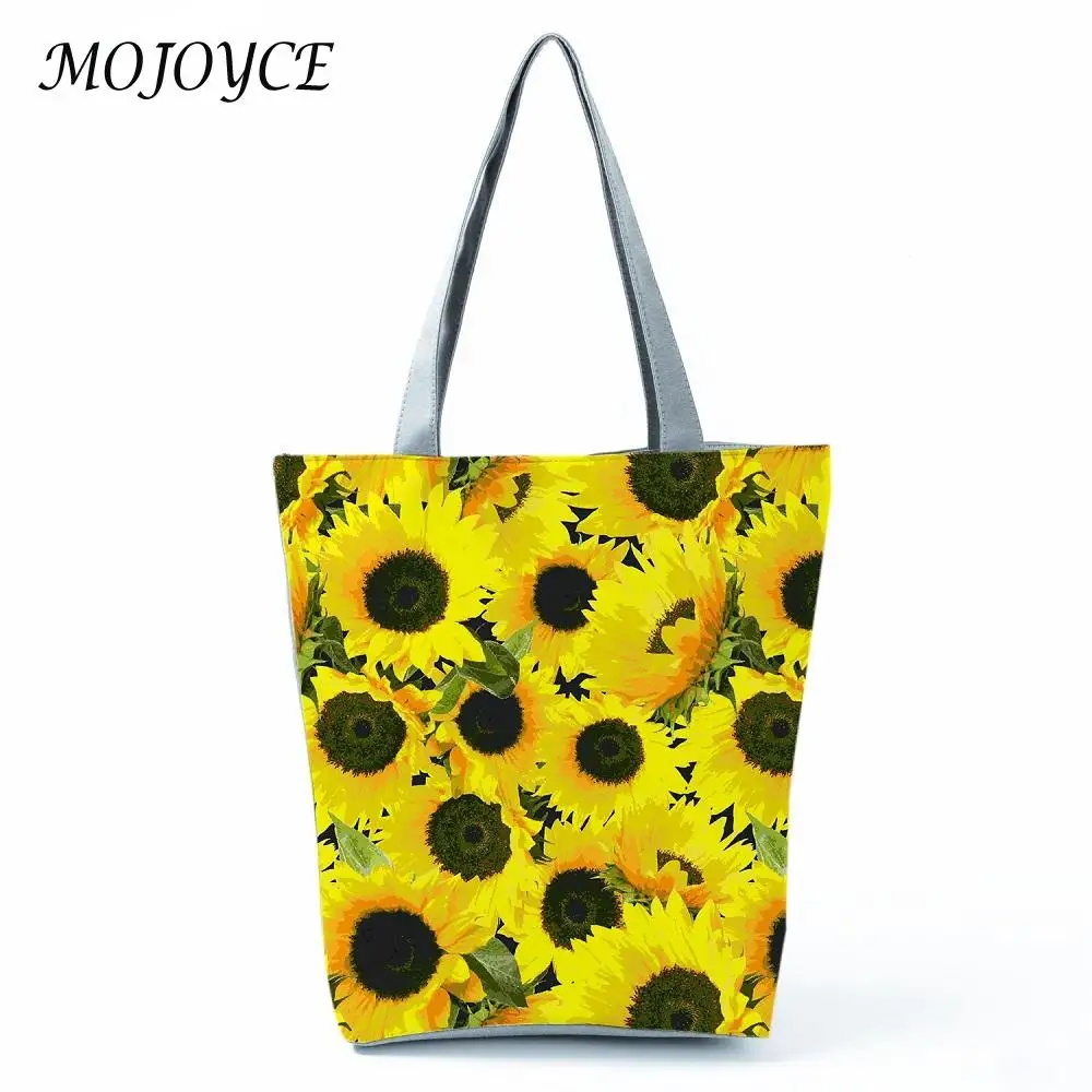 Сумка на плечо женская с цветочным принтом мягкая вместительная сумочка-тоут