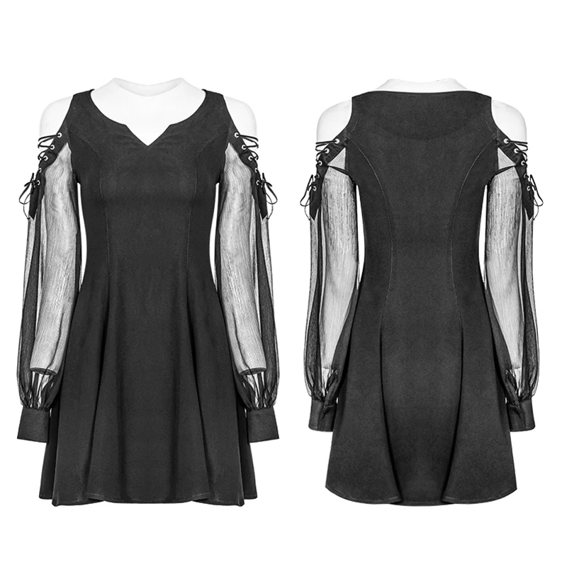Женское платье в стиле Панк RAVE Dark модное без бретелек с бандажным рукавом и