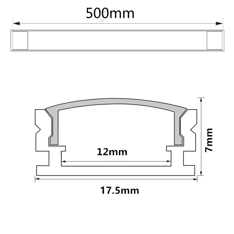 2-28 pcs/lot 0.5 m 12 mm with aluminum profiles for 5050 5630 LED strip alloy flat shell + PC cover | Освещение