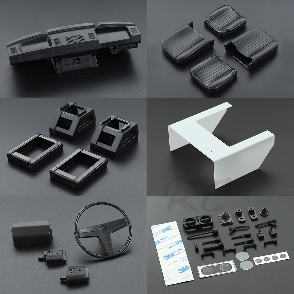 Кузов Range Rover Hard Body Shell с колесной базой 313 мм, комплект интерьера кабины, центральной консоли и сидений для 1/10 RC Crawler TRX4 Axial SCX10 II.