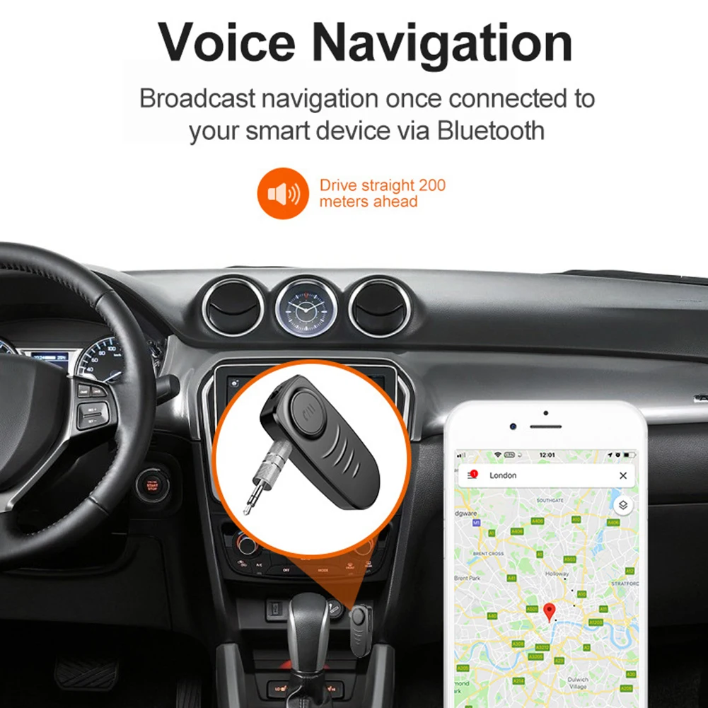 Аудиоадаптер AUX с разъемом 3 5 мм и поддержкой Bluetooth 0|Кабели адаптеры разъемы| |