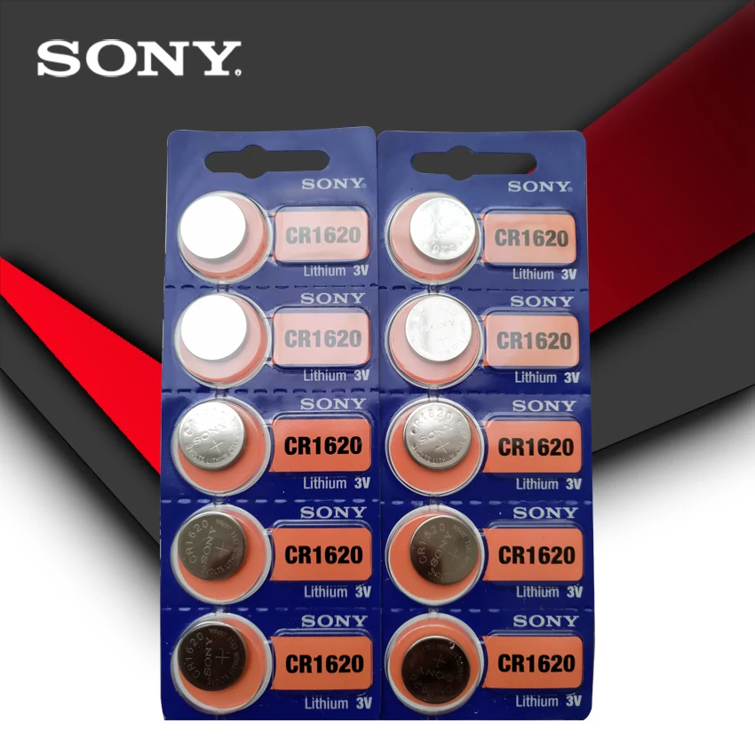 5 шт./лот Sony 100% оригинальный CR1620 кнопочный Аккумулятор для часов автомобильный