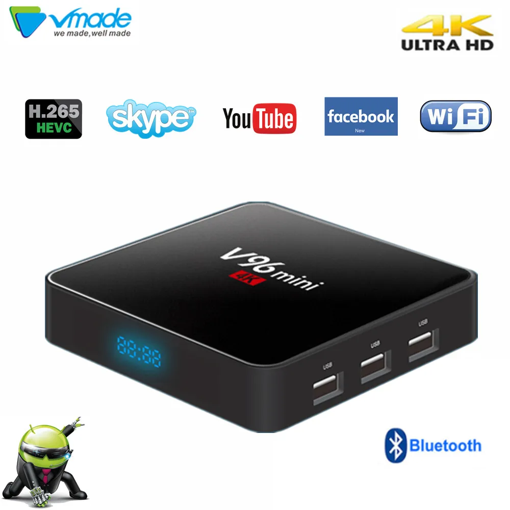 V96 MINI 4K Ultra HD Smart tv Box Android 7 1 Allwinner H6 2 Гб 16 Google Play Store Netflix Youtube BT 4