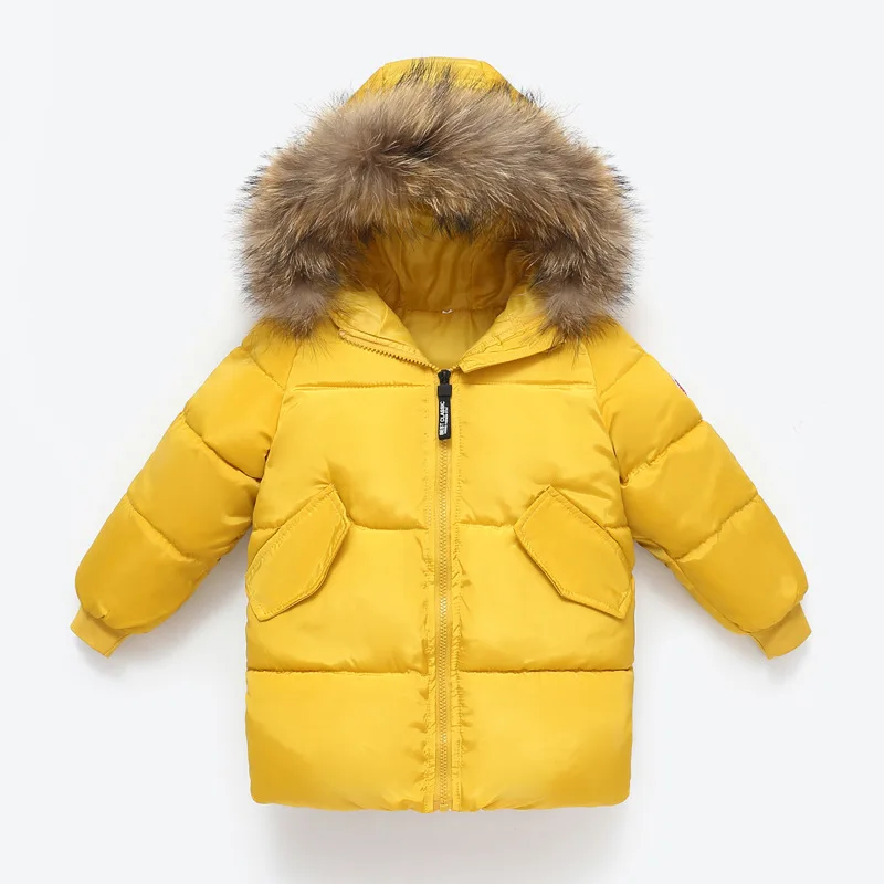 Цвет: желтый Baby Boys Jacket Autumn Winter Jacket For Boys Children Jacket Kids Hooded Warm Outerwear Coat For Boy Clothes 2 3 4 5 Year - Цвет: Цвет: желтый