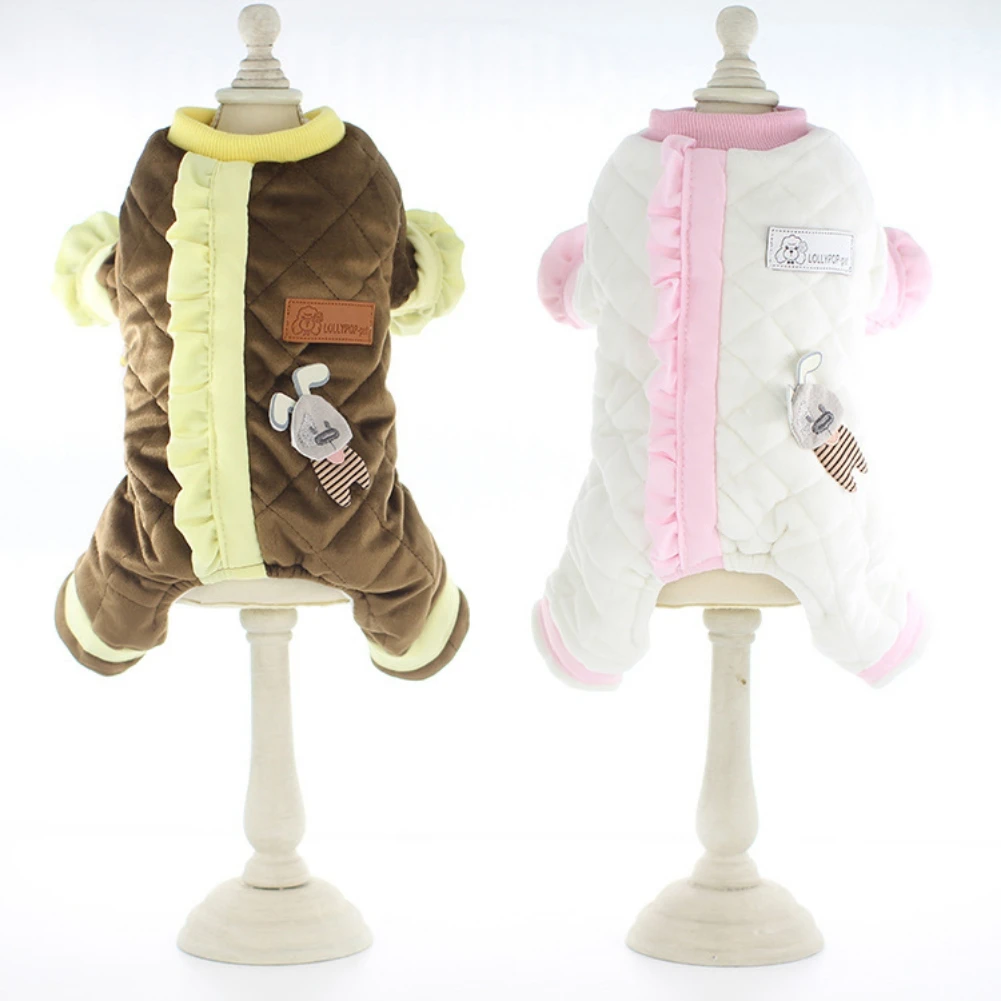 

Теплый флисовый комбинезон для собак, одежда для макраме и кролика, утепленный комбинезон для домашних питомцев, одежда для маленьких и сре...