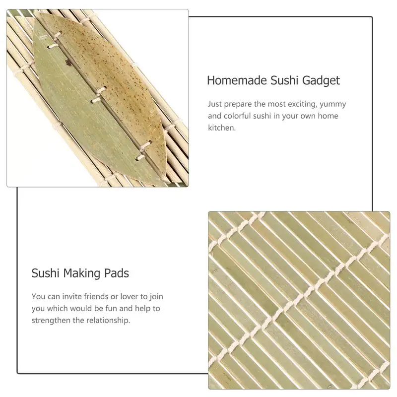 

4pcs Sushi Rolling Mats Sushi Making Pads Bamboo Curtain Homemade Sushi Gadget
