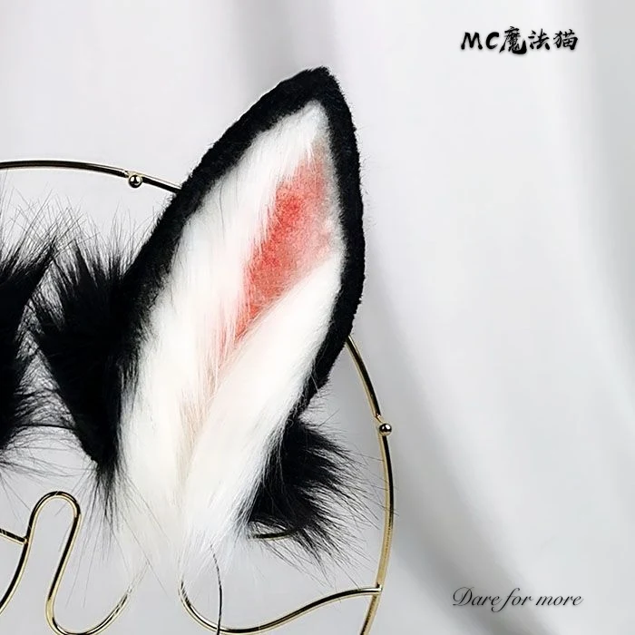 Scottish Fold Rabbit Black Simulation Ear Beast KC Tail Wolf Fox Headband Cosplay | Тематическая одежда и униформа