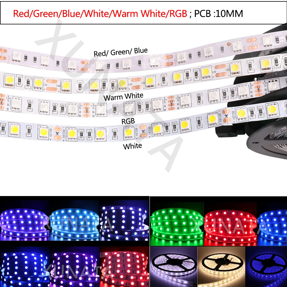 Светодиодная лента RGB RGBW 5 м 4 цвета в 1 светильник 12 В 24 60 светодиодов/м гибкая