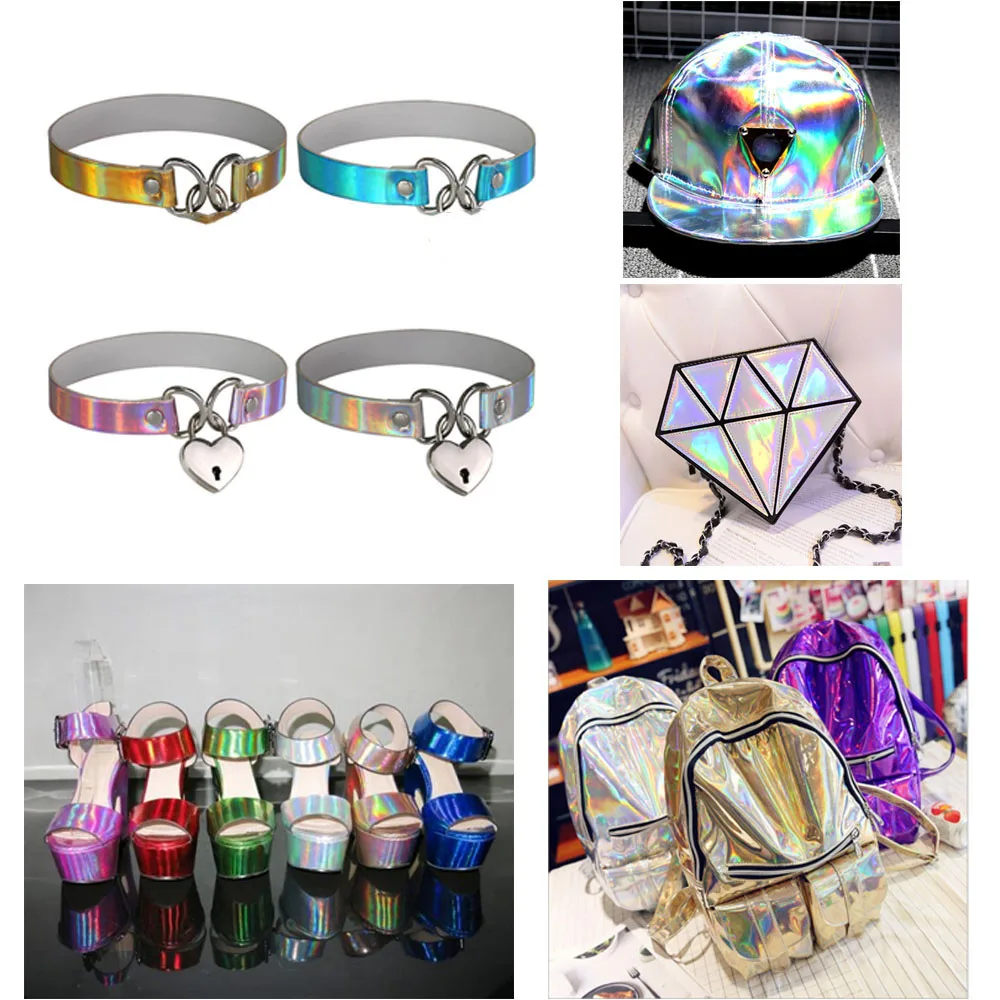 A4 20*30cm Laser Iridescent Mirrored Faux PU Leather Sewing Fabric Sheets For Bag Dress Craft Cloth DIY Bow Earring Material | Дом и сад
