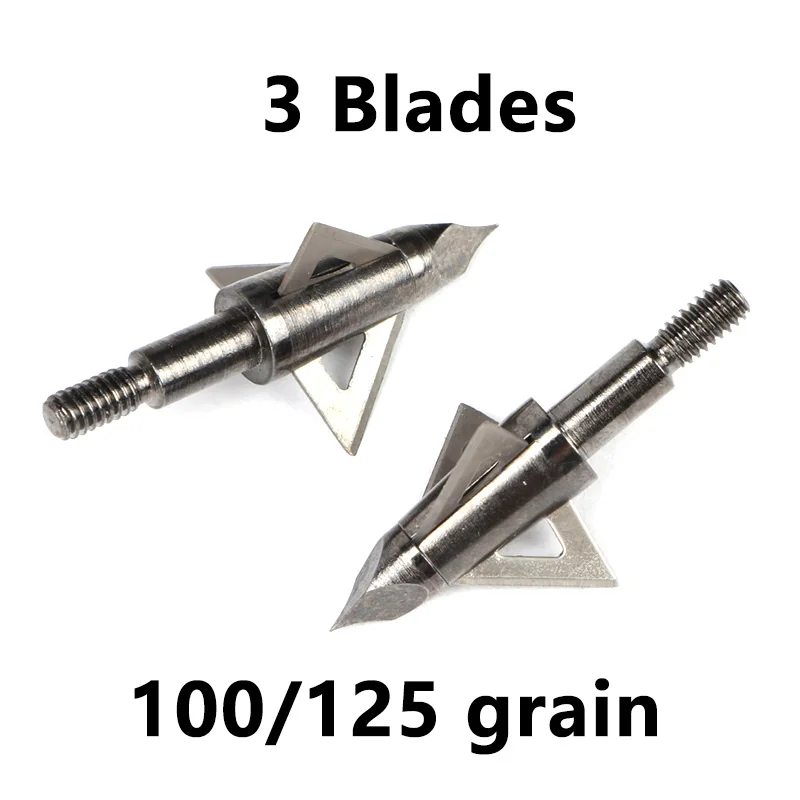 Стрелы для стрельбы из лука 100/125 зерна наконечник стрелы острые 2/3 лезвий