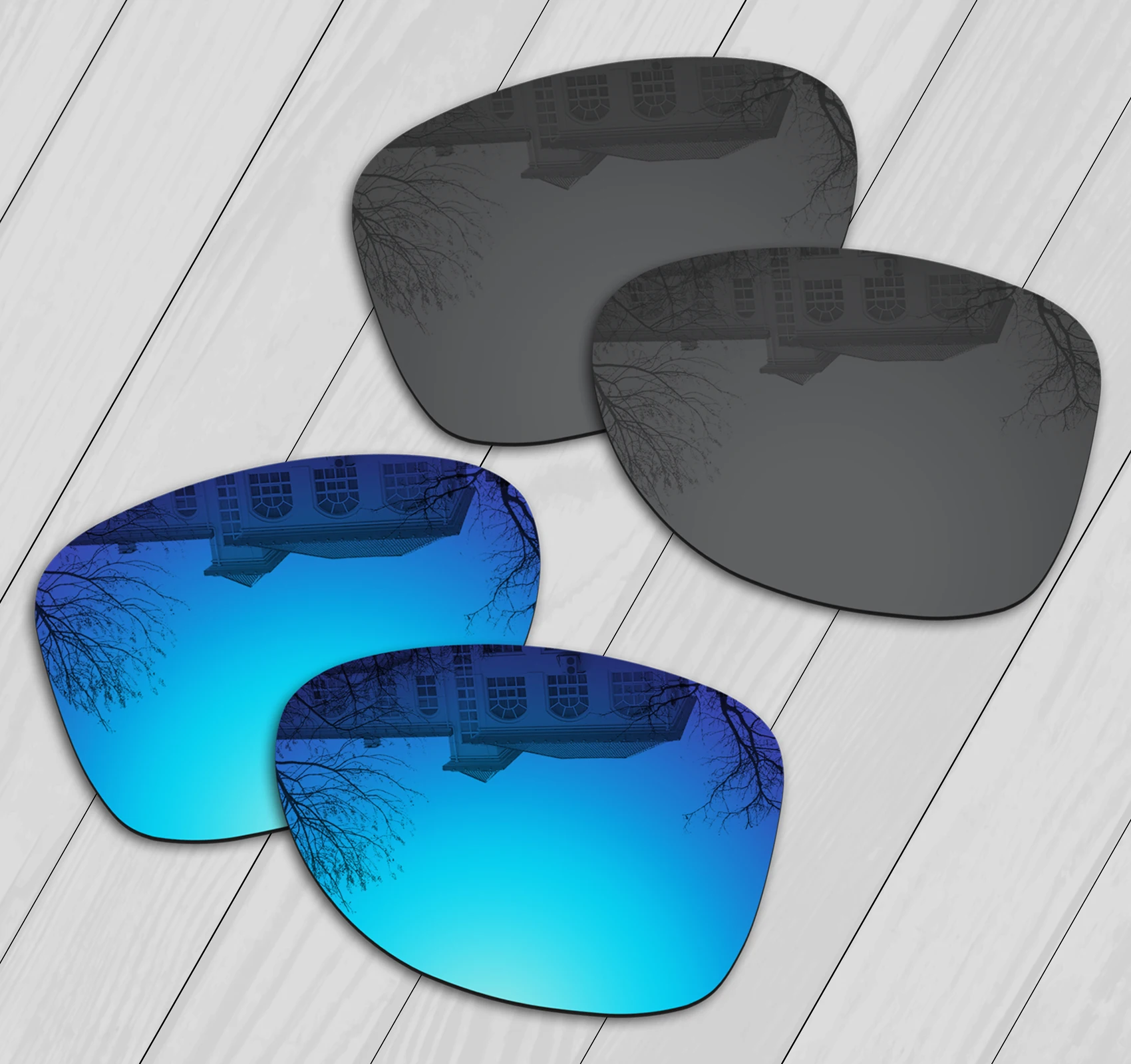 E.O.S 2 пары черные и голубые поляризованные Сменные линзы для солнцезащитных очков