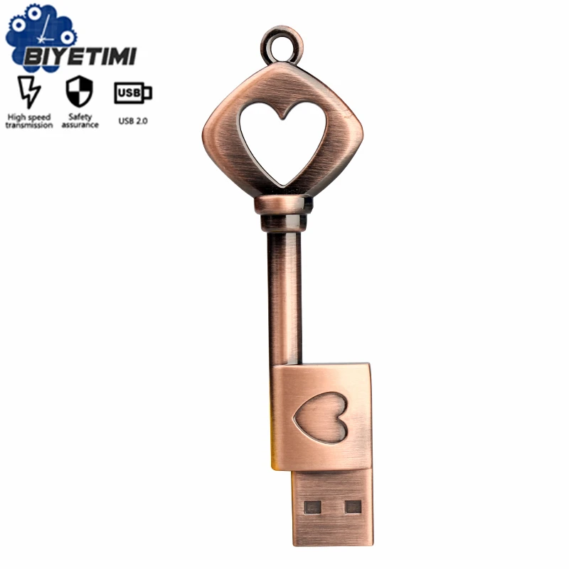 

USB-флеш-накопитель Biyetimi из чистой меди, 64 ГБ, 32 ГБ, 128 ГБ