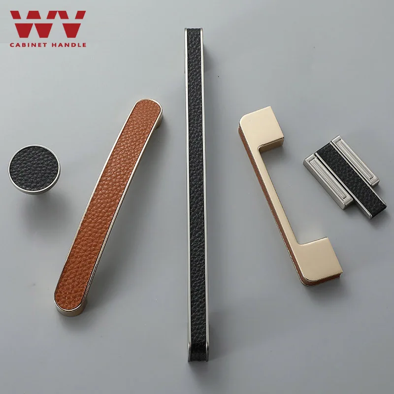 WV американские кожаные ручки для мебели мягкие минималистичные дверного шкафа и