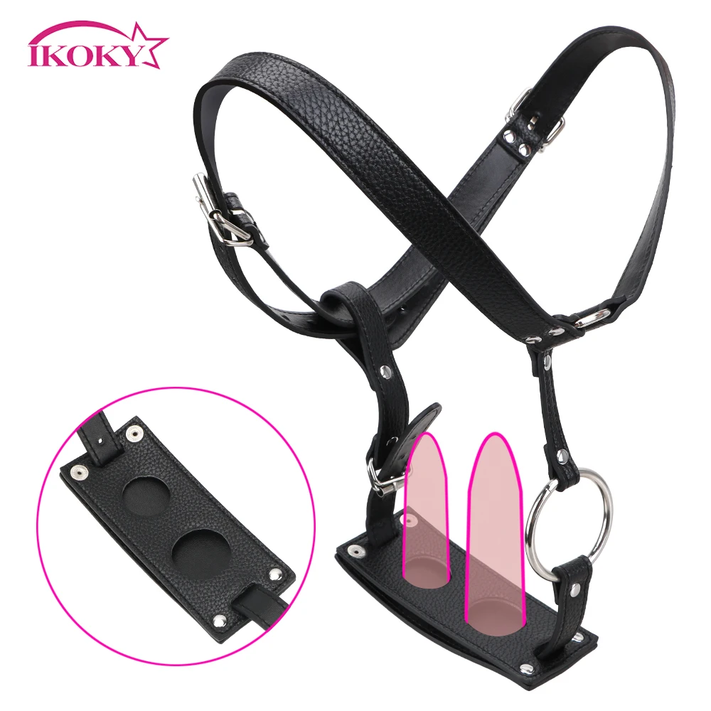 IKOKY Sex Shop Butt Plug And Dildo Harness Belt Leather Chastity Device Toys For Men Women Underwear Pants Erotic | Красота и
