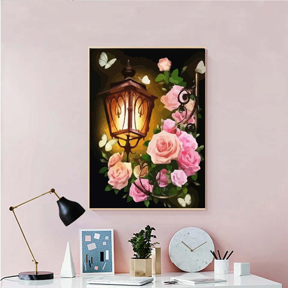 AZQSD Unframe цветочные наборы для рисования по номерам ручная работа подарок