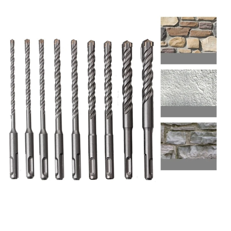

Electric Hammer Drill Bit Set 160mm for Home Decoration Bricks Masonry Concrete Compatible with Electric Hand Drill