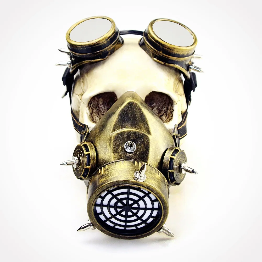 Модная Готическая маска с заклепками в стиле панк Золотая/серебряная для мужчин