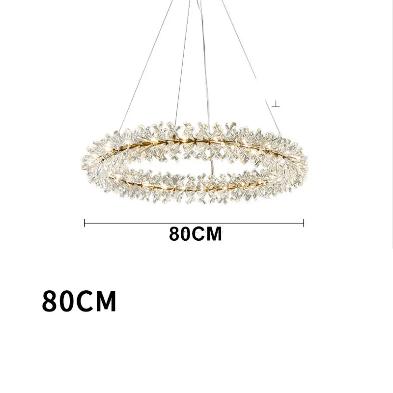 D80cm Дизайн, роскошная люстра, осветительные приборы, роскошный G4 Led блеск, Подвесная лампа для гостиной, отеля, домашний декор, люстры - Цвет абажура: D80cm