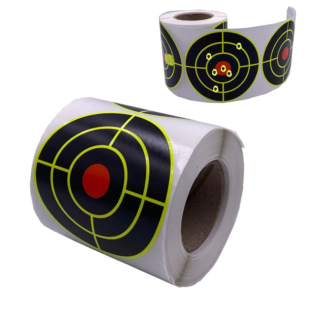 

3"/7.50cm 200Pcs per Roll Self-Adhesive Splatter Splash & Reactive(Colors Impact) Shooting Sticker Targets(Bulls-eyes)