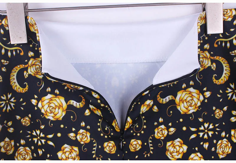 Великолепная Женская юбка-карандаш с золотым цветочным принтом единорога модель