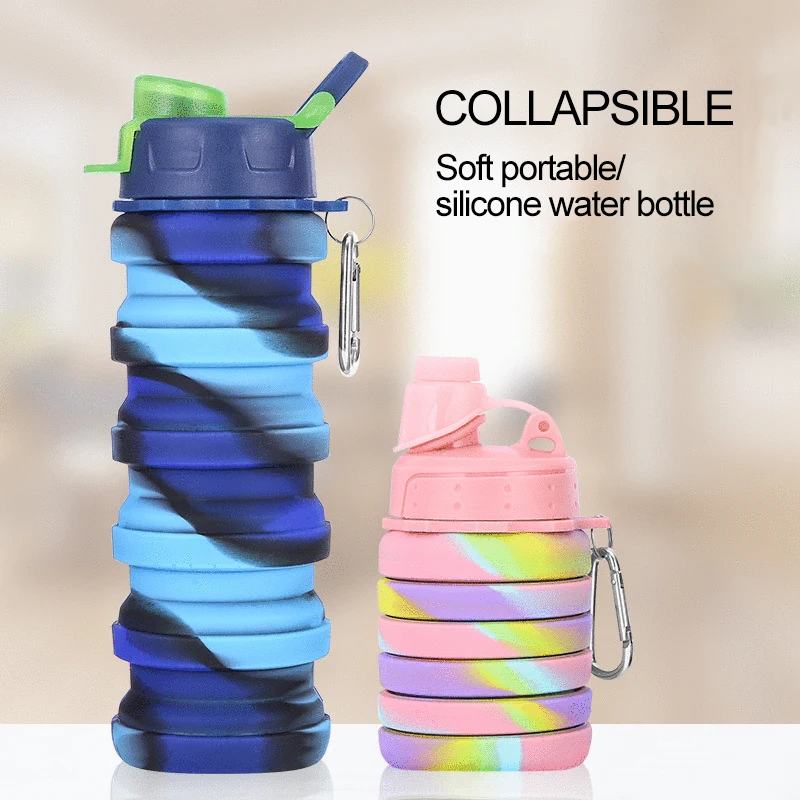 

Складная Силиконовая бутылка для воды, 500 мл