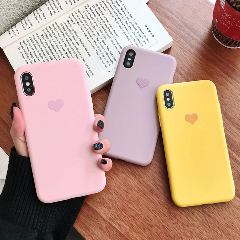Чехол для телефона LOVECOM для iPhone 11 Pro Max XR XS Max 6 6s 7 8 Plus X винтажный милый мягкий чехол из ТПУ с гальваническим сердечком