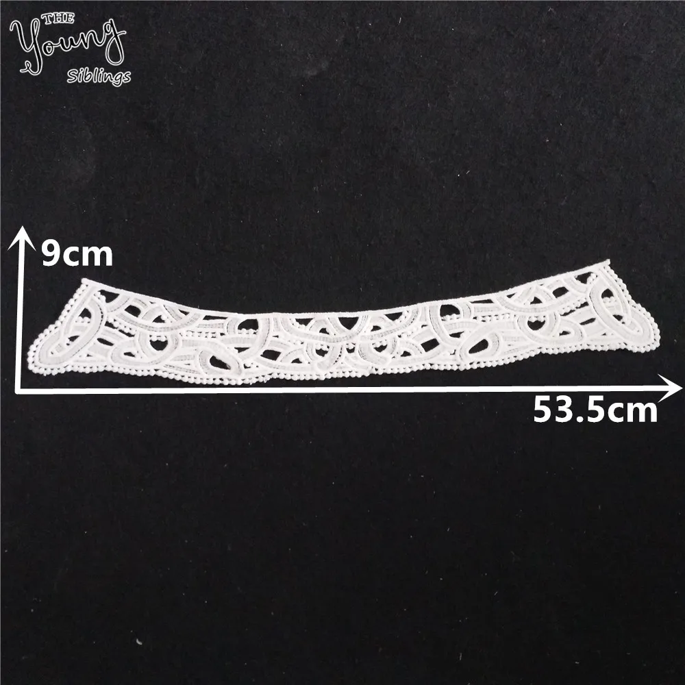 Новое поступление белый ажурный кружевной воротник вышивка аппликация Кружева