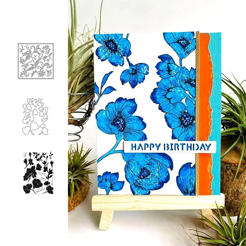 

Plant Flower Stamps And Dies New Arrival 2021 Scrapbook Diary Decoration Stencil Embossing Template DIY Greeting Card Make Album