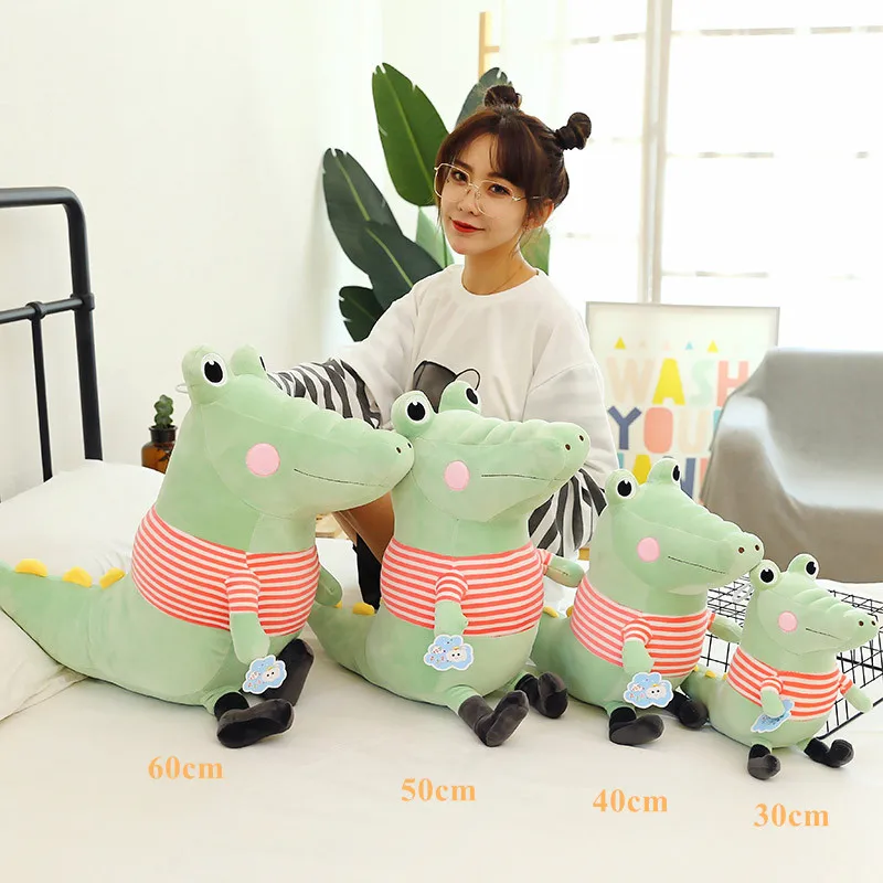 Большие глаза Плюшевые игрушки 30-60 см Kawaii Striated крокодиловые плюшевые игрушки мягкие животные плюшевая подушка кукла для детей