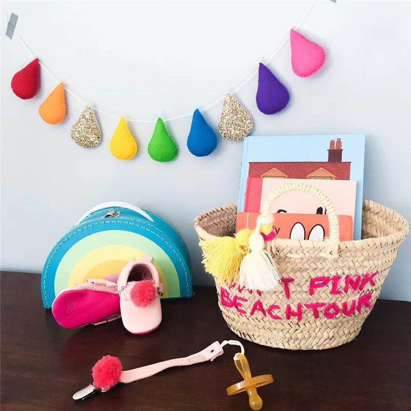 Ins Felt Raindrops Garland Water Drops Banners Wall Hanging Ornament Kids Room Decoration Children's Clothing Store Photo Props | Дом и