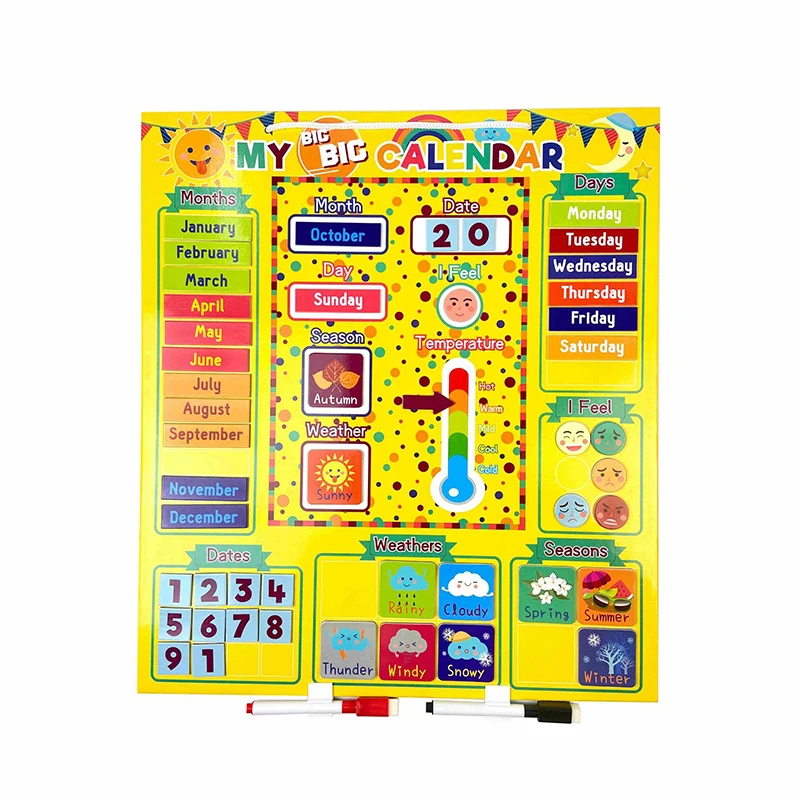 

Weather Calendar Montessori Educational Toys Early Learning Aids Cognitive Card Games Children 3 4 5 years Kids Number Boys Girl