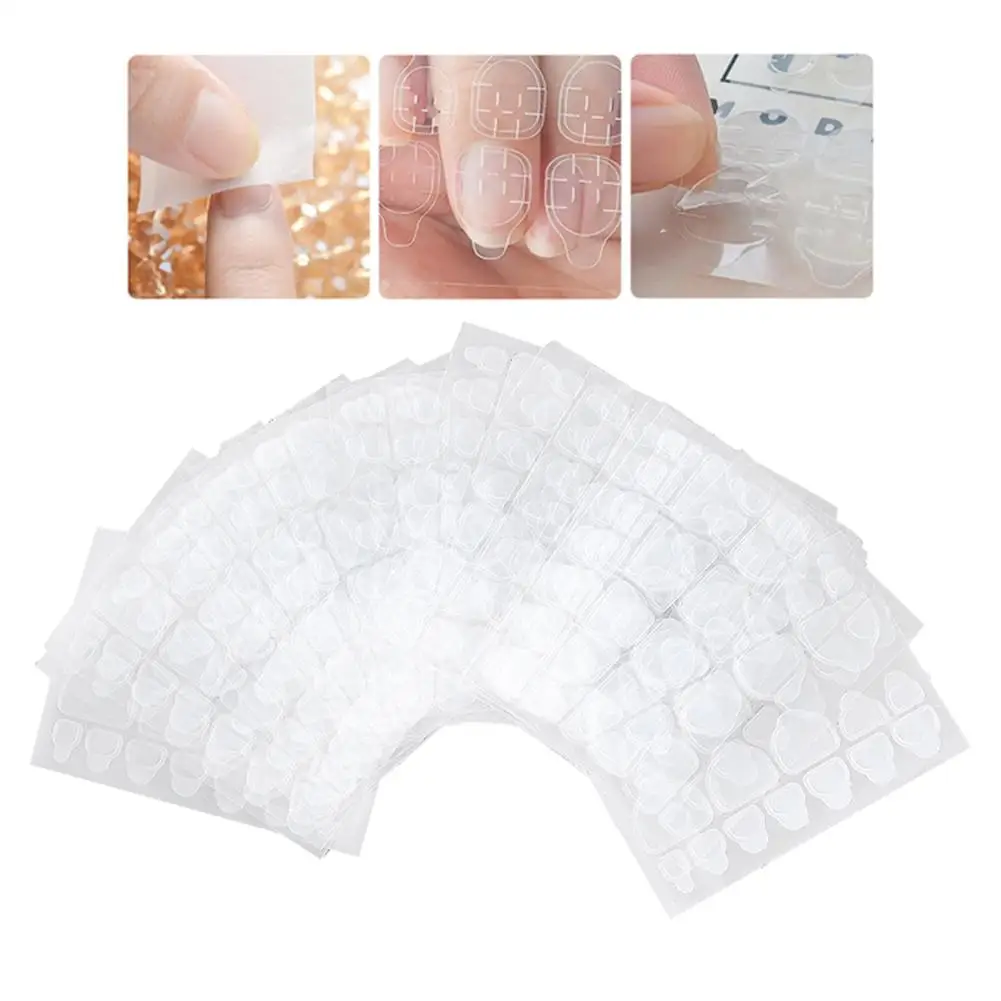 50 шт. двухсторонний клей стикер для ногтей Клей прозрачный гибкий накладные
