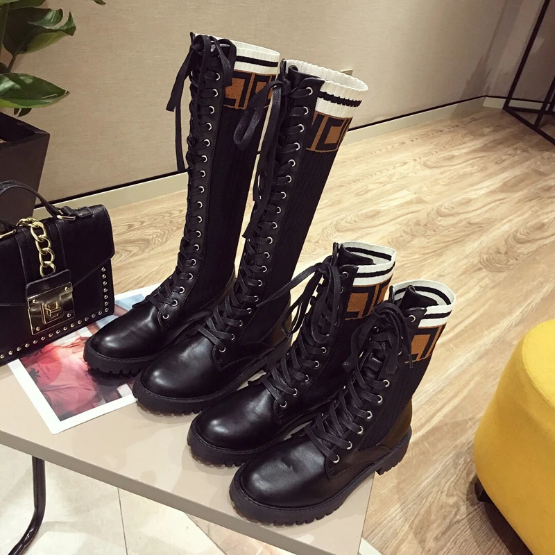 Wellwalk/Брендовые ботильоны Martens; женские высокие ботиночки на шнуровке; обувь на платформе с квадратным каблуком; женская зимняя обувь; Цвет Черный