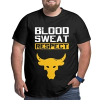 blood sweat respect project rock brand cottont shirts for men clothing workout tops oversized t shirt plus size
