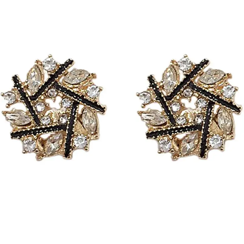 

Korean Fashion Fine Crystal Geometric Stud Earrings For Women 2020 New Trendy Temperament Charm Earrings brincos Jewelry Gifts