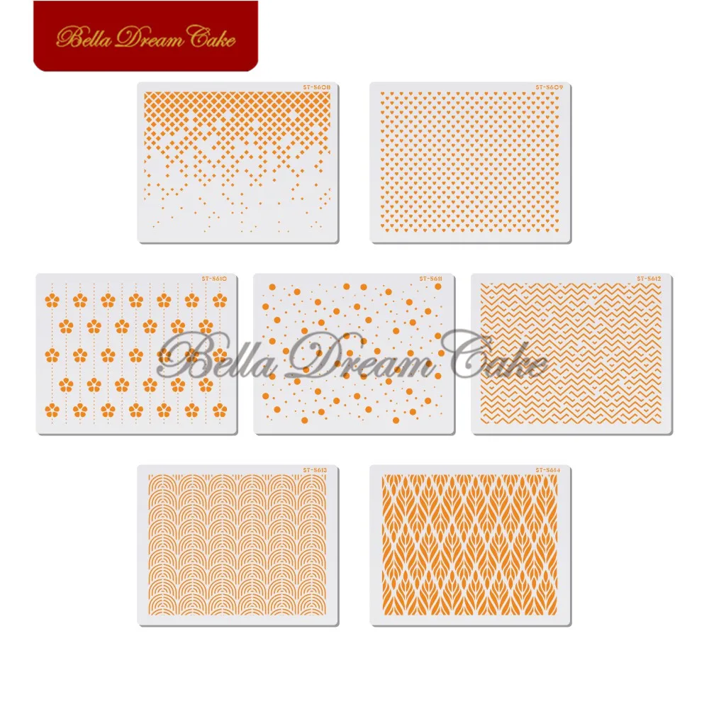 1pc Flower/Round/Waves Pattern Cookies Stencil Chocolate Drawing Template Cream Cake Mold Decorating Tool Bakeware | Дом и сад