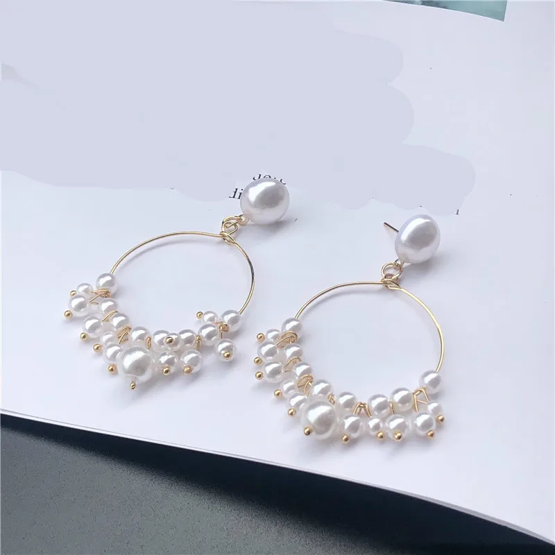 Лидер продаж корейские модные трендовые серьги 2019 новые с красным жемчугом