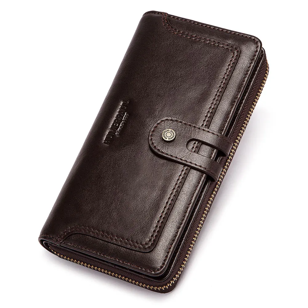 Fashion Women and Men Wallets Long Style High Quality Card Holder Male Purse Zipper Large Capacity Brand Genuine Leather Wallet | Багаж и