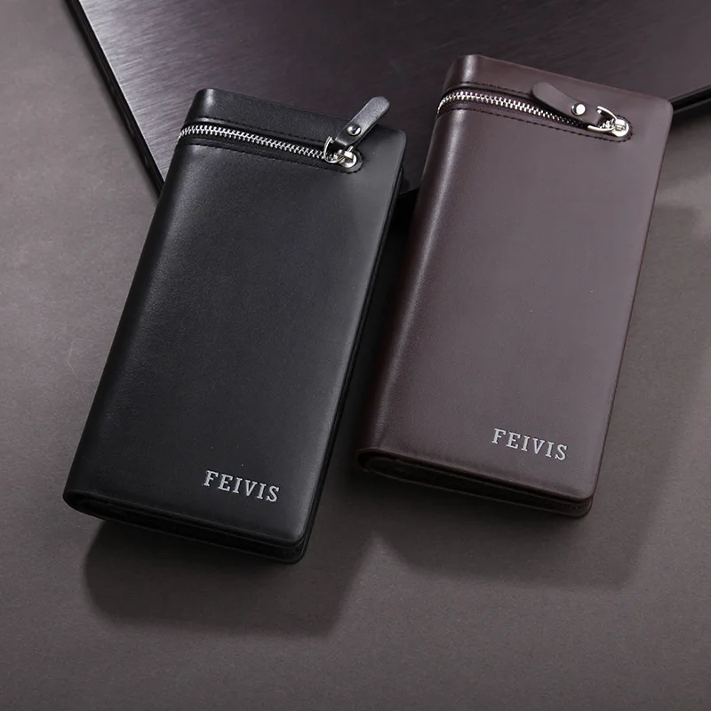 

Luxurious Classic Business PU Leather Men Long Money Coin Wallet Card Holder Male Walet Pocket Retro Purse High Quatily Branded