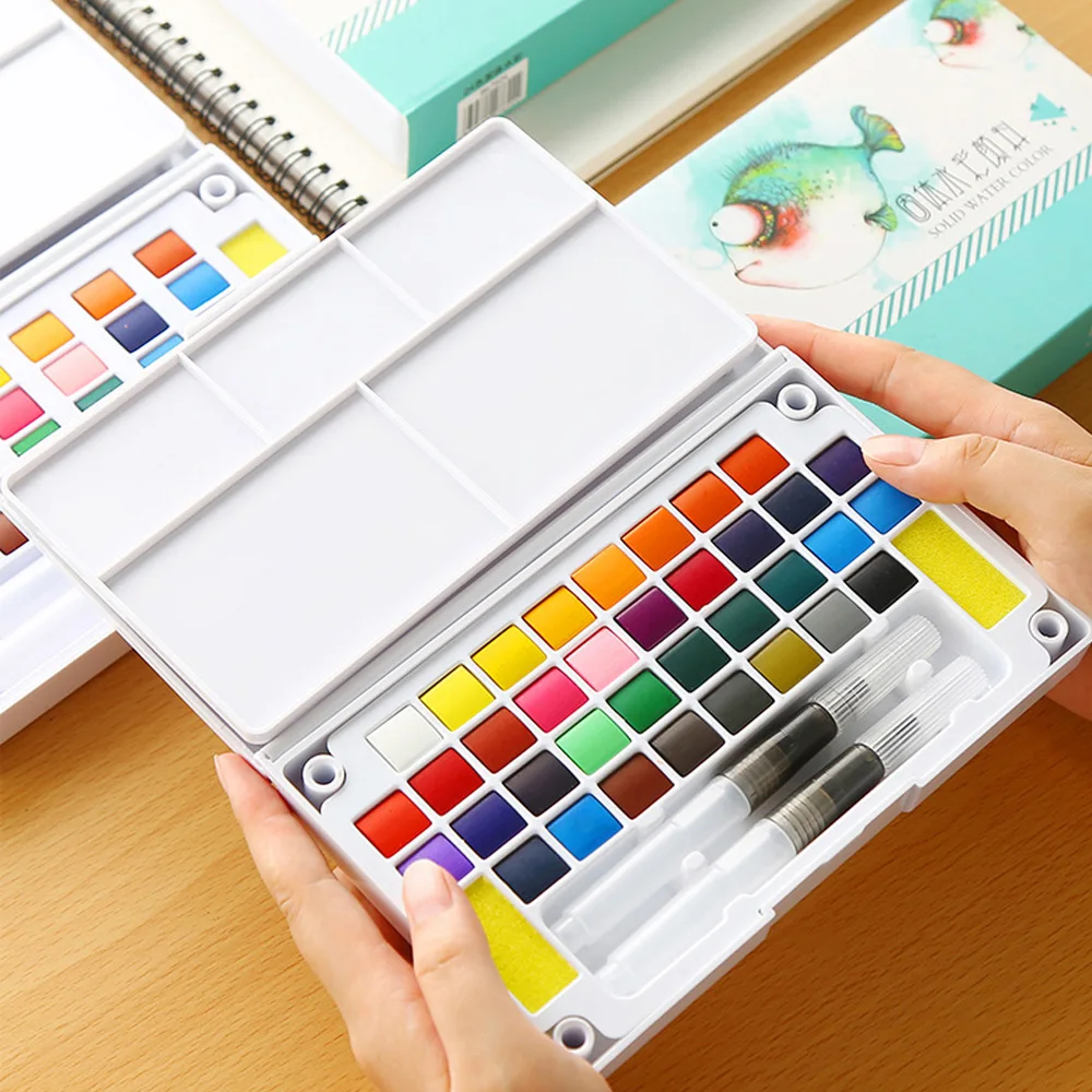 18/24/36 цветов прозрачная однотонная фотовспышка с кистью палитра для учеников