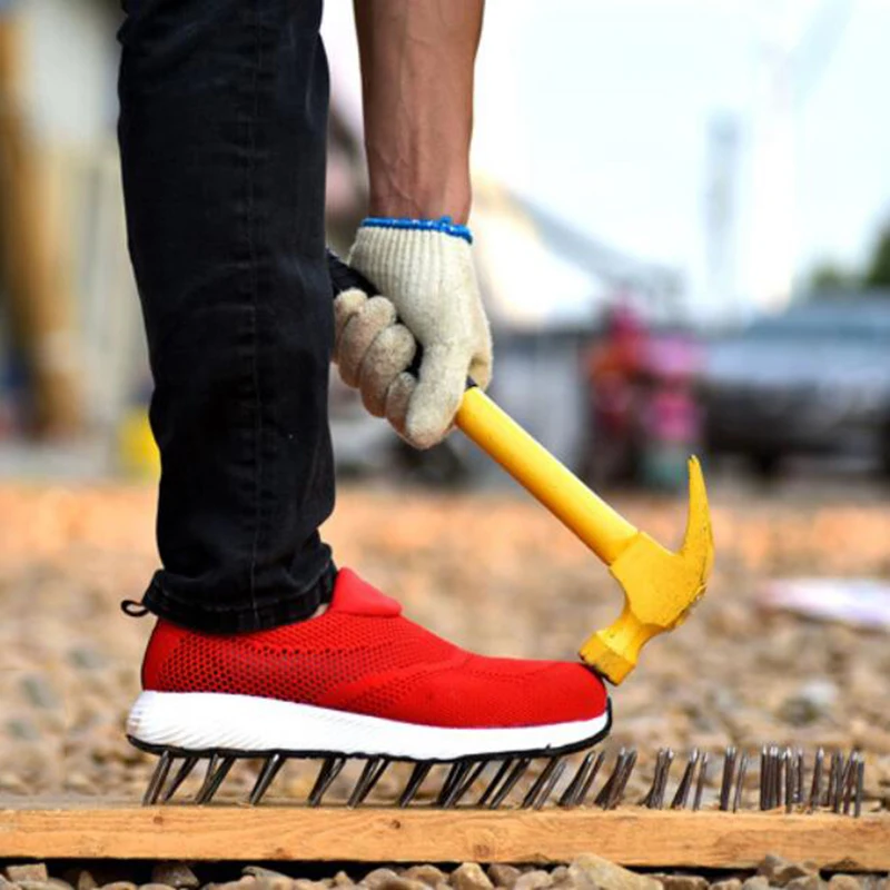 Сетчатые летние легкие рабочие и безопасные ботинки для мужчин женщин со