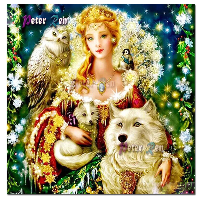 

5d Goddess and forest animals Diamond Painting Cross Stitch Square\Round Embroidery picture Rhinestone Handmade art decoration