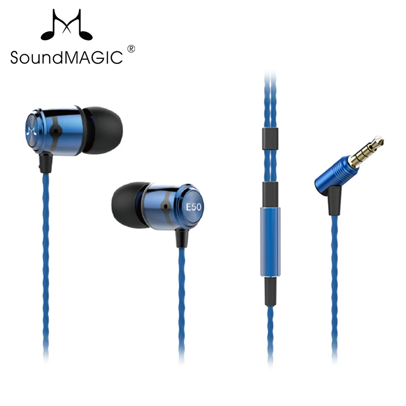Стереонаушники SoundMAGIC E50 с отличными басами Hi Fi наушники вкладыши черного